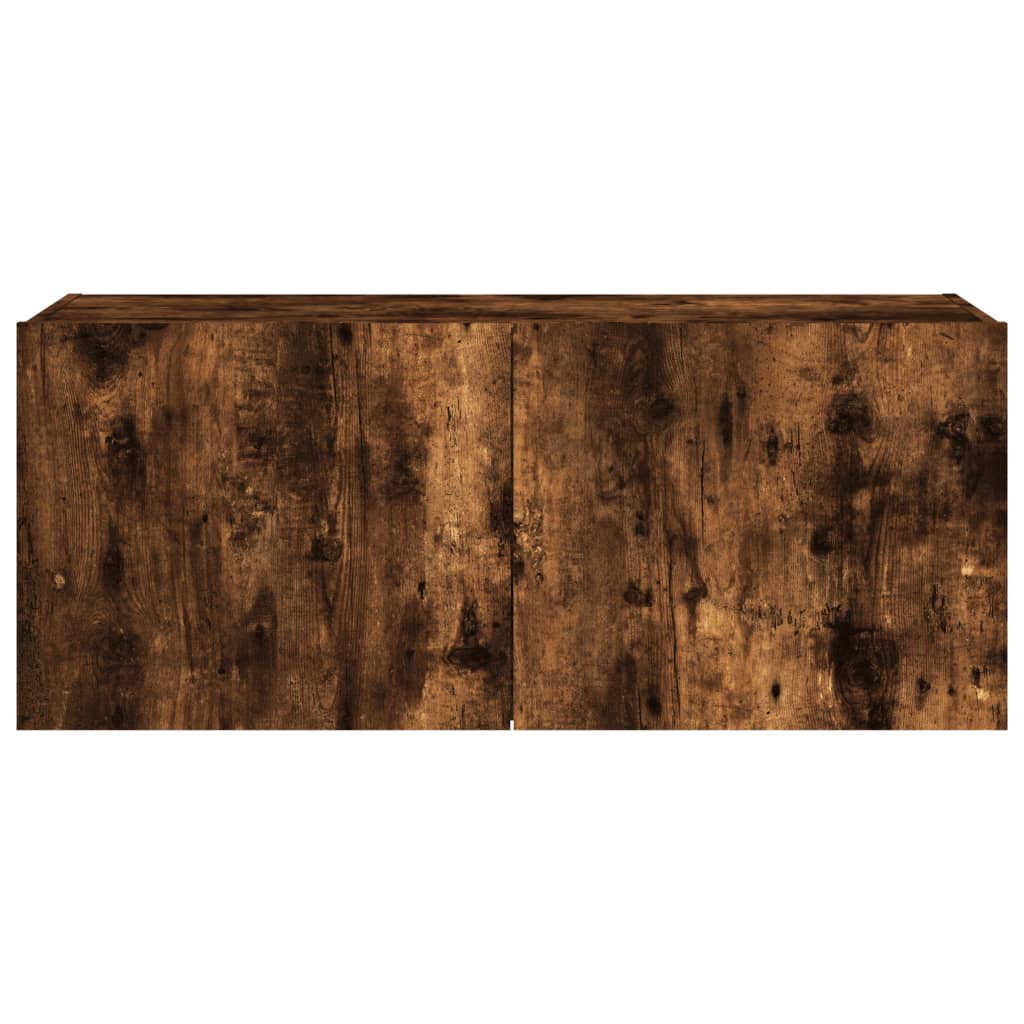 TV-Wandschrank mit LED-Leuchten Räuchereiche 100x35x41 cm - Pazzar.ch