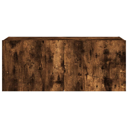 TV-Wandschrank mit LED-Leuchten Räuchereiche 100x35x41 cm - Pazzar.ch