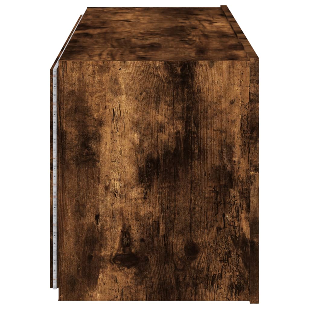 TV-Wandschrank mit LED-Leuchten Räuchereiche 100x35x41 cm - Pazzar.ch