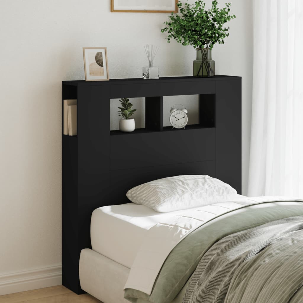 LED-Kopfteil Schwarz 100x18,5x103,5 cm Holzwerkstoff - Pazzar.ch