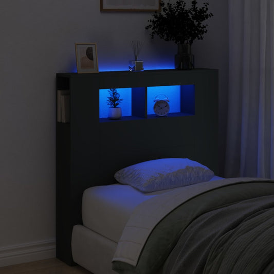 LED-Kopfteil Schwarz 100x18,5x103,5 cm Holzwerkstoff - Pazzar.ch