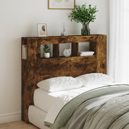 LED-Kopfteil Räuchereiche 120x18,5x103,5 cm Holzwerkstoff - Pazzar.ch