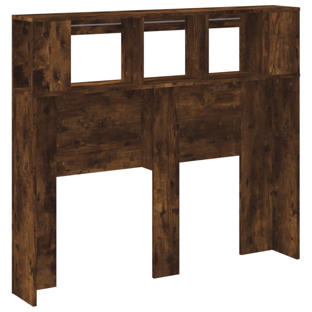 LED-Kopfteil Räuchereiche 120x18,5x103,5 cm Holzwerkstoff - Pazzar.ch