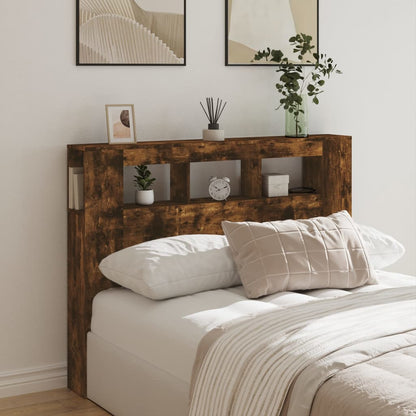 LED-Kopfteil Räuchereiche 140x18,5x103,5 cm Holzwerkstoff - Pazzar.ch