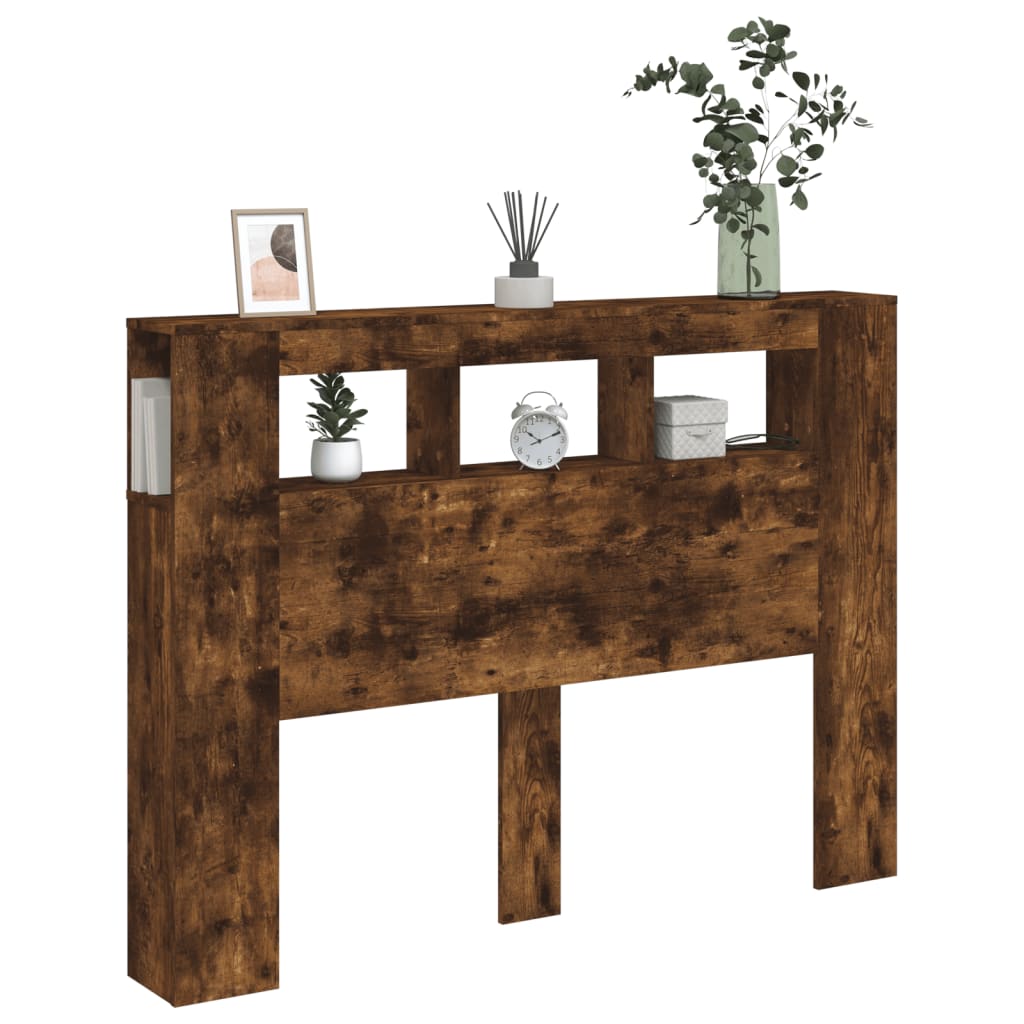 LED-Kopfteil Räuchereiche 140x18,5x103,5 cm Holzwerkstoff - Pazzar.ch