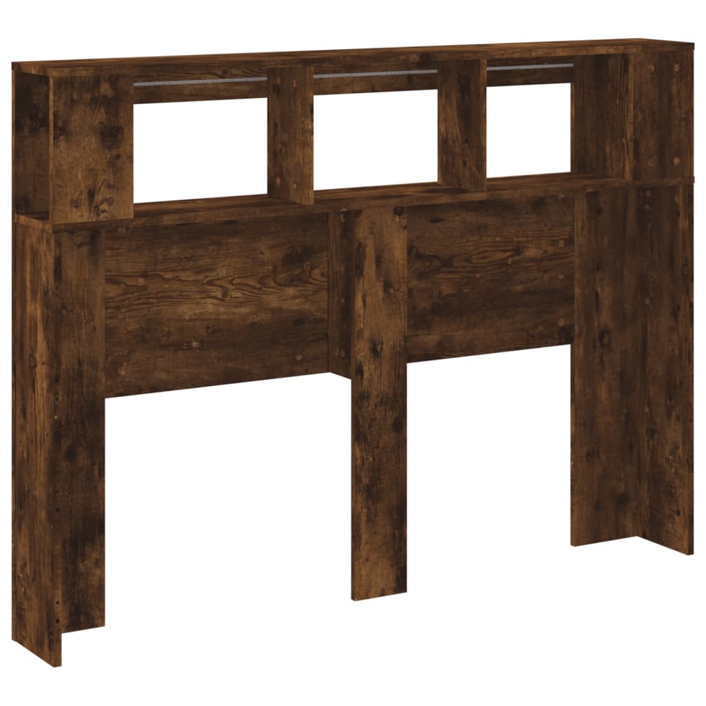 LED-Kopfteil Räuchereiche 140x18,5x103,5 cm Holzwerkstoff - Pazzar.ch