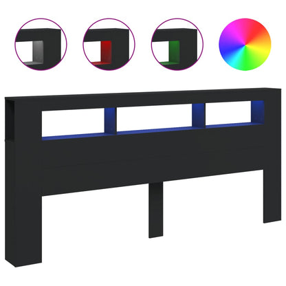 LED-Kopfteil Schwarz 220x18,5x103,5 cm Holzwerkstoff - Pazzar.ch