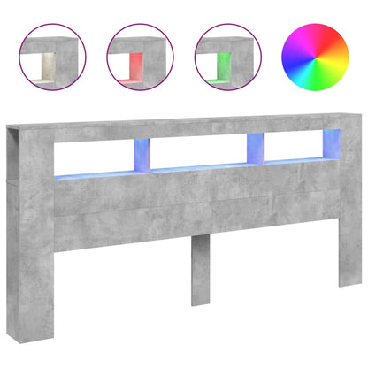 LED-Kopfteil Betongrau 220x18,5x103,5 cm Holzwerkstoff - Pazzar.ch
