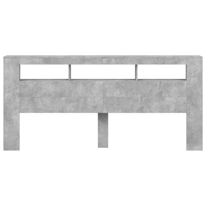 LED-Kopfteil Betongrau 220x18,5x103,5 cm Holzwerkstoff - Pazzar.ch