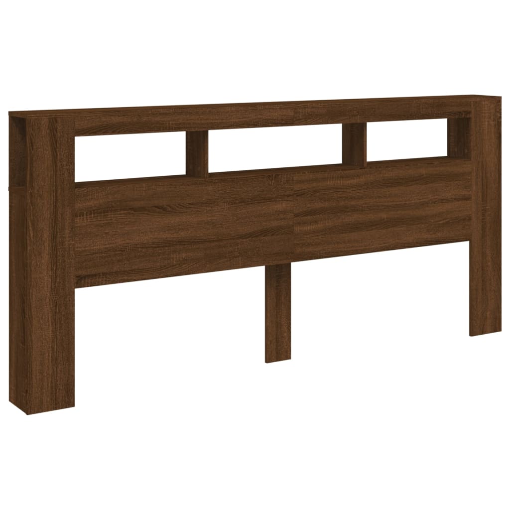 LED-Kopfteil Braun Eichen-Optik 220x18,5x103,5 cm Holzwerkstoff - Pazzar.ch
