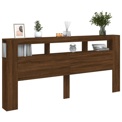LED-Kopfteil Braun Eichen-Optik 220x18,5x103,5 cm Holzwerkstoff - Pazzar.ch