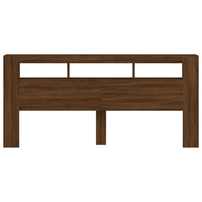 LED-Kopfteil Braun Eichen-Optik 220x18,5x103,5 cm Holzwerkstoff - Pazzar.ch