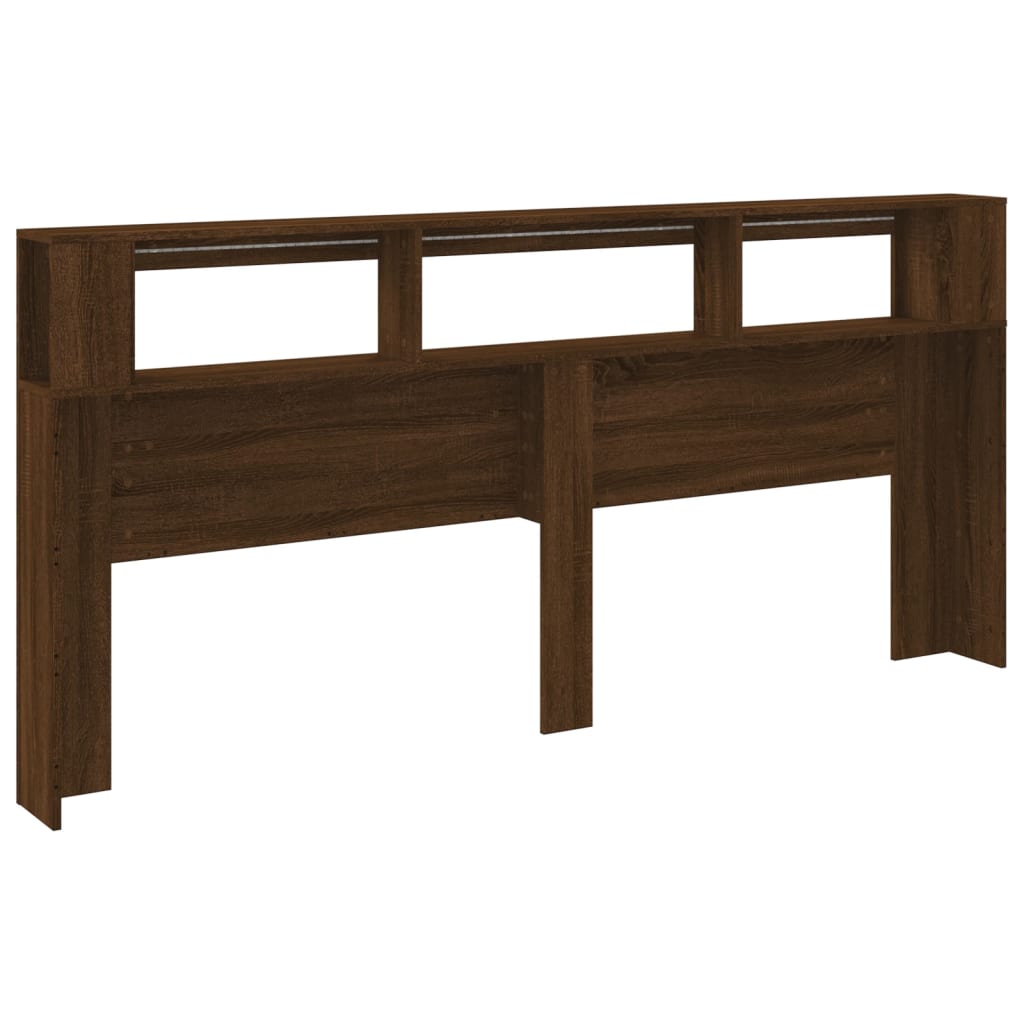 LED-Kopfteil Braun Eichen-Optik 220x18,5x103,5 cm Holzwerkstoff - Pazzar.ch