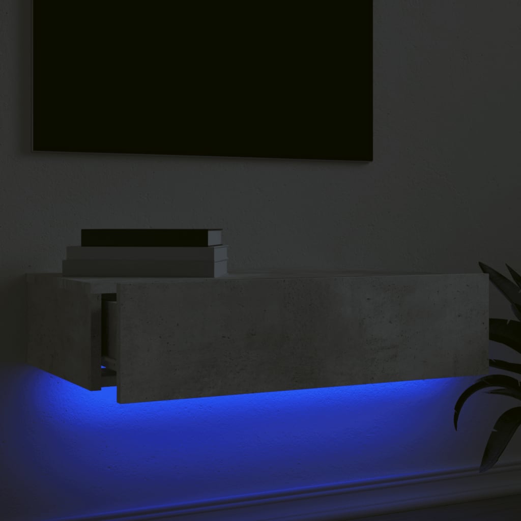 TV-Schrank mit LED-Leuchten Betongrau 60x35x15,5 cm - Pazzar.ch