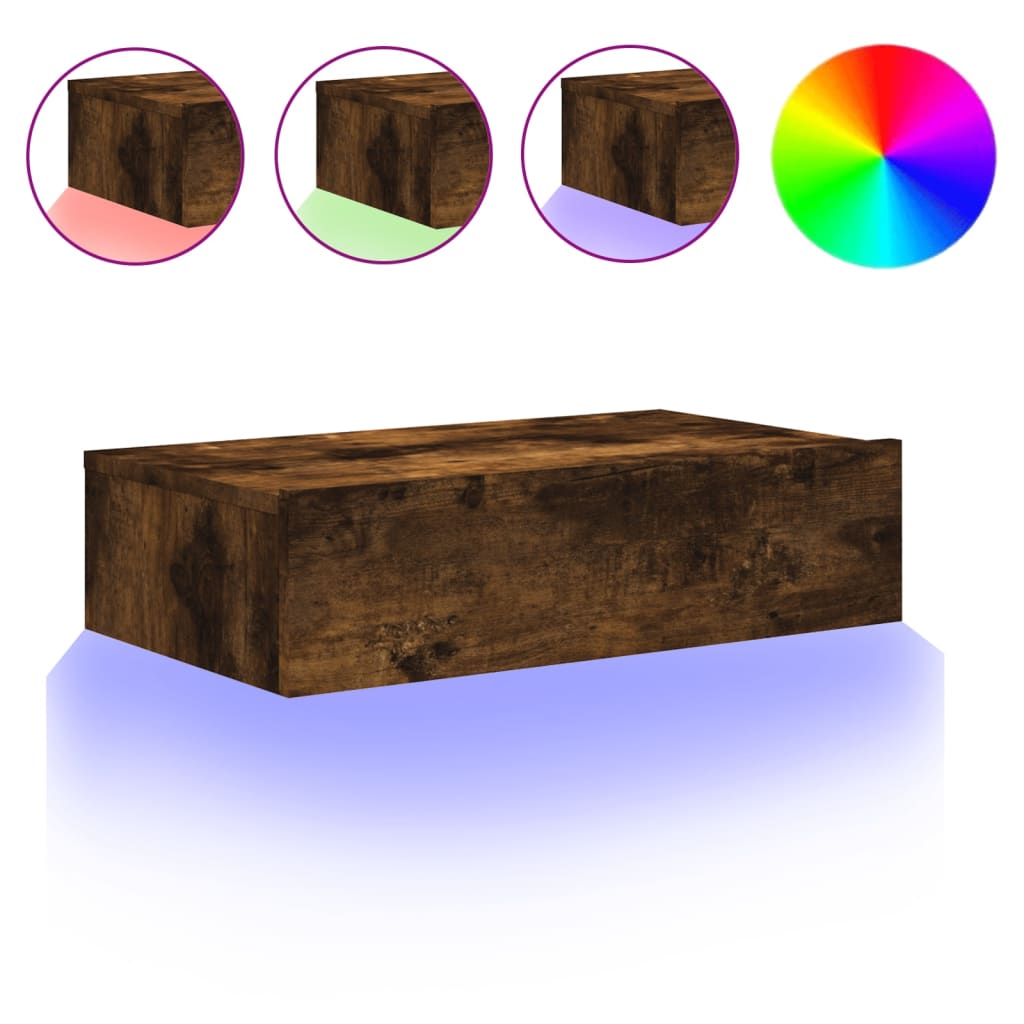 TV-Schrank mit LED-Leuchten Räuchereiche 60x35x15,5 cm - Pazzar.ch