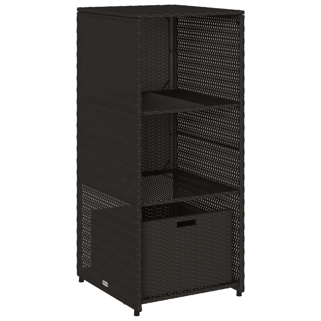 Gartenschrank Schwarz 50x55x115 cm Poly Rattan - Pazzar.ch