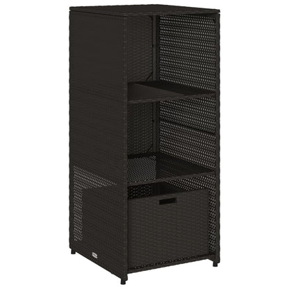 Gartenschrank Schwarz 50x55x115 cm Poly Rattan - Pazzar.ch