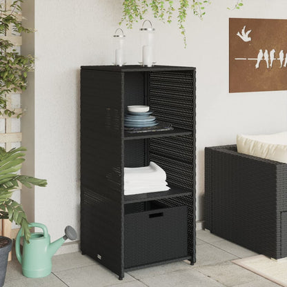Gartenschrank Schwarz 50x55x115 cm Poly Rattan - Pazzar.ch