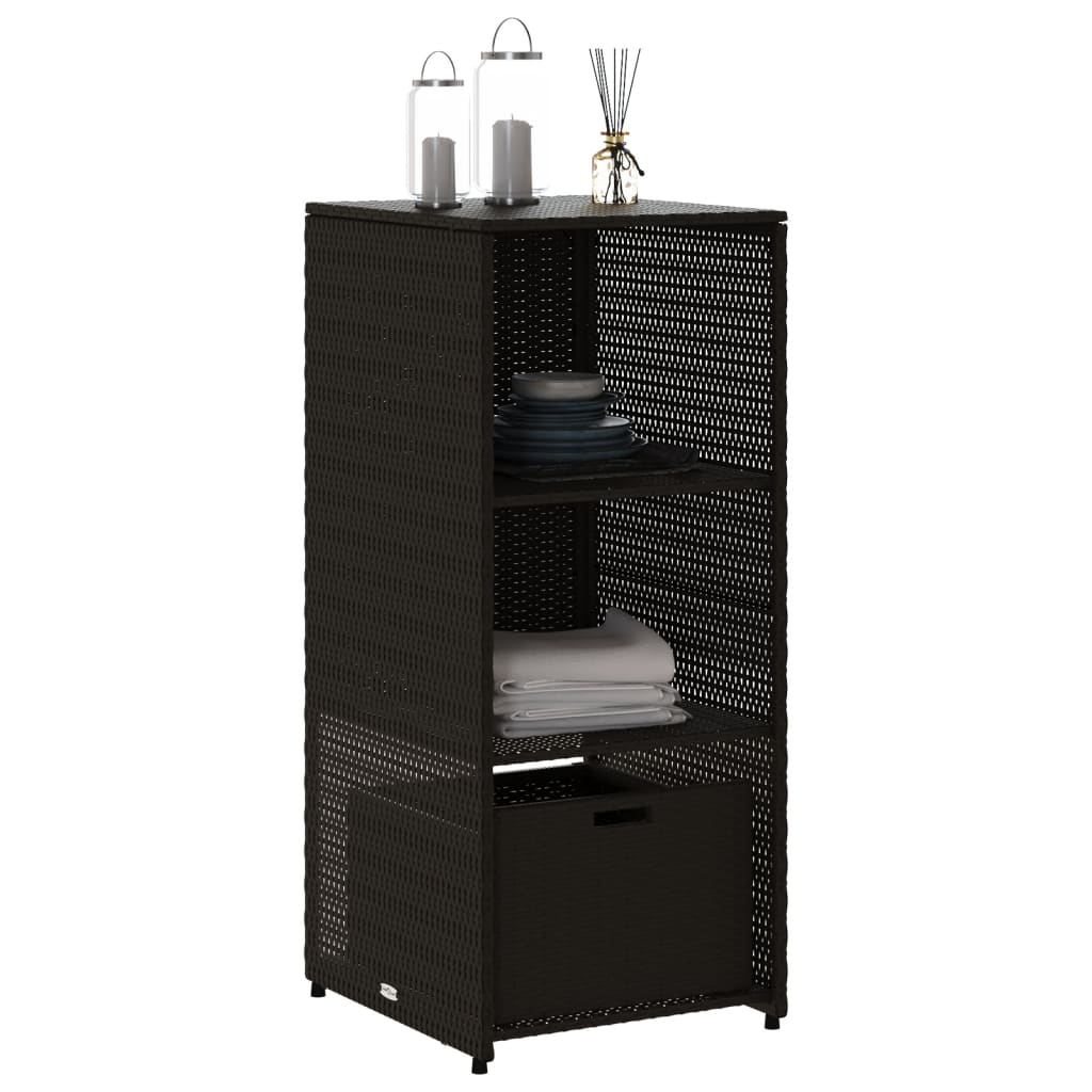 Gartenschrank Schwarz 50x55x115 cm Poly Rattan - Pazzar.ch