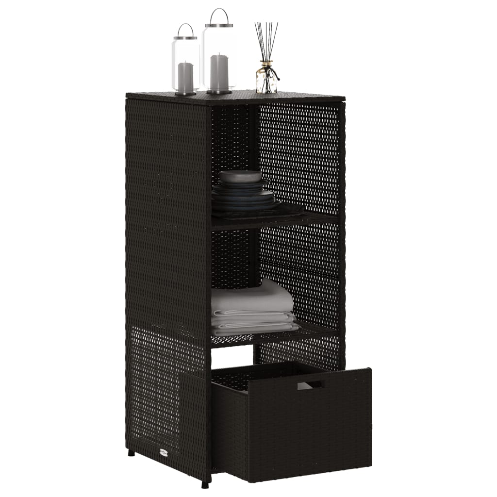 Gartenschrank Schwarz 50x55x115 cm Poly Rattan - Pazzar.ch