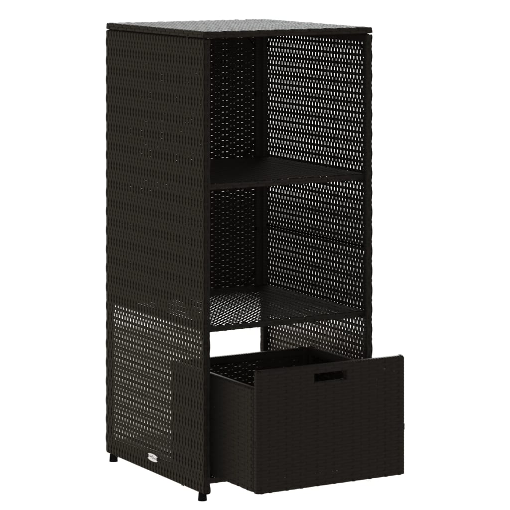 Gartenschrank Schwarz 50x55x115 cm Poly Rattan - Pazzar.ch
