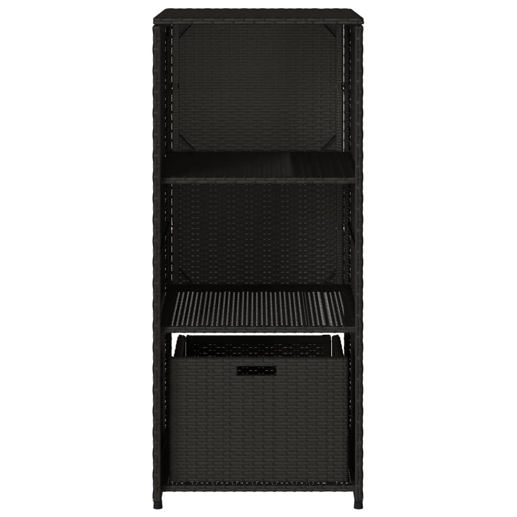 Gartenschrank Schwarz 50x55x115 cm Poly Rattan - Pazzar.ch