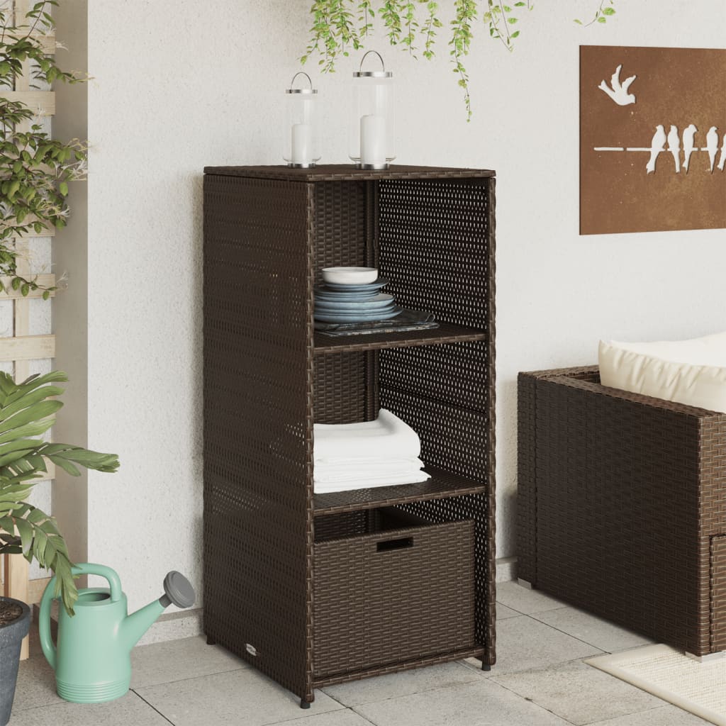 Gartenschrank Braun 50x55x115 cm Poly Rattan - Pazzar.ch