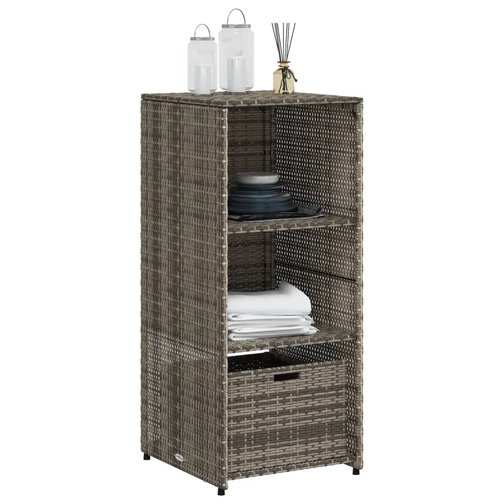 Gartenschrank Grau 50x55x115 cm Poly Rattan - Pazzar.ch