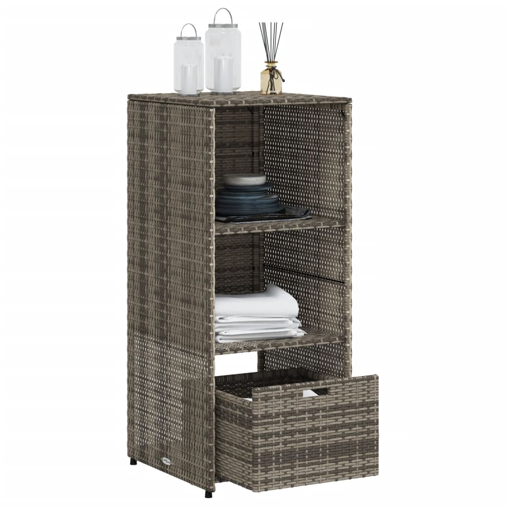 Gartenschrank Grau 50x55x115 cm Poly Rattan - Pazzar.ch