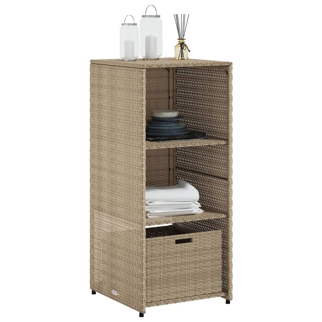 Gartenschrank Beige 50x55x115 cm Poly Rattan - Pazzar.ch