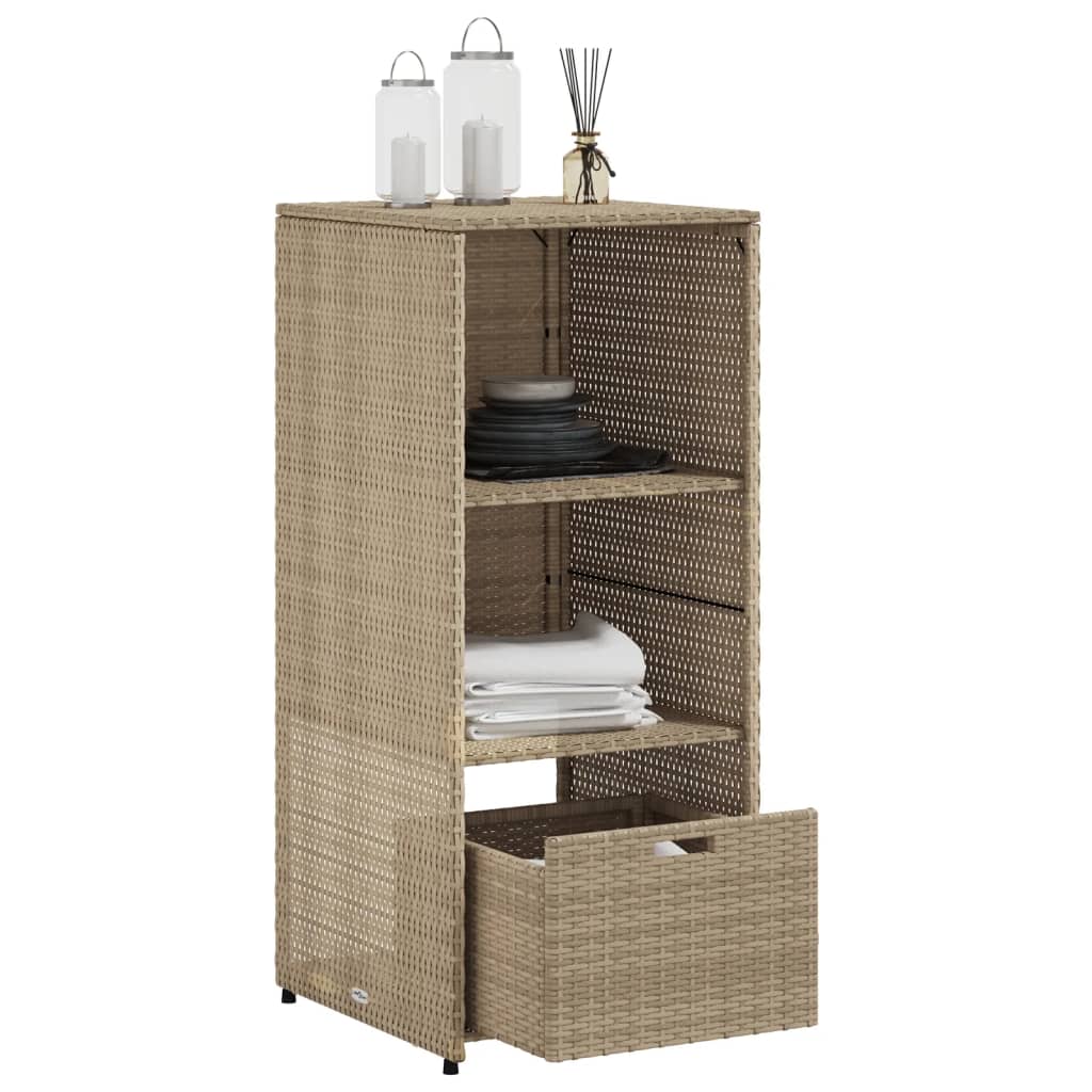 Gartenschrank Beige 50x55x115 cm Poly Rattan - Pazzar.ch