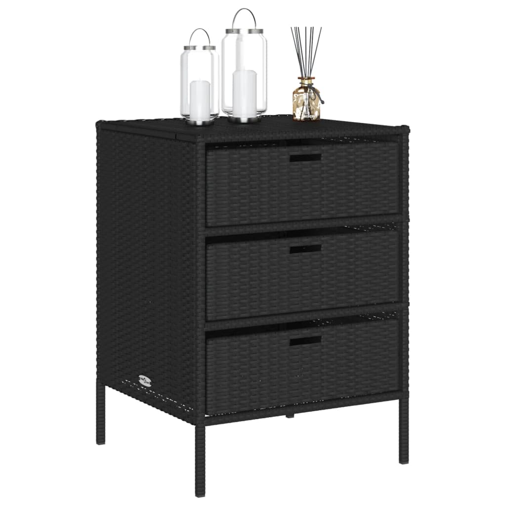 Gartenschrank Schwarz 55x59x80 cm Poly Rattan - Pazzar.ch