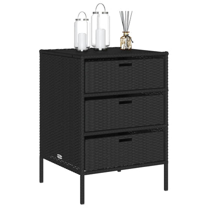 Gartenschrank Schwarz 55x59x80 cm Poly Rattan - Pazzar.ch