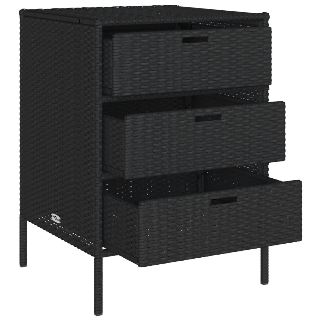 Gartenschrank Schwarz 55x59x80 cm Poly Rattan - Pazzar.ch