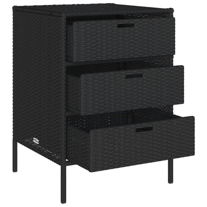 Gartenschrank Schwarz 55x59x80 cm Poly Rattan - Pazzar.ch