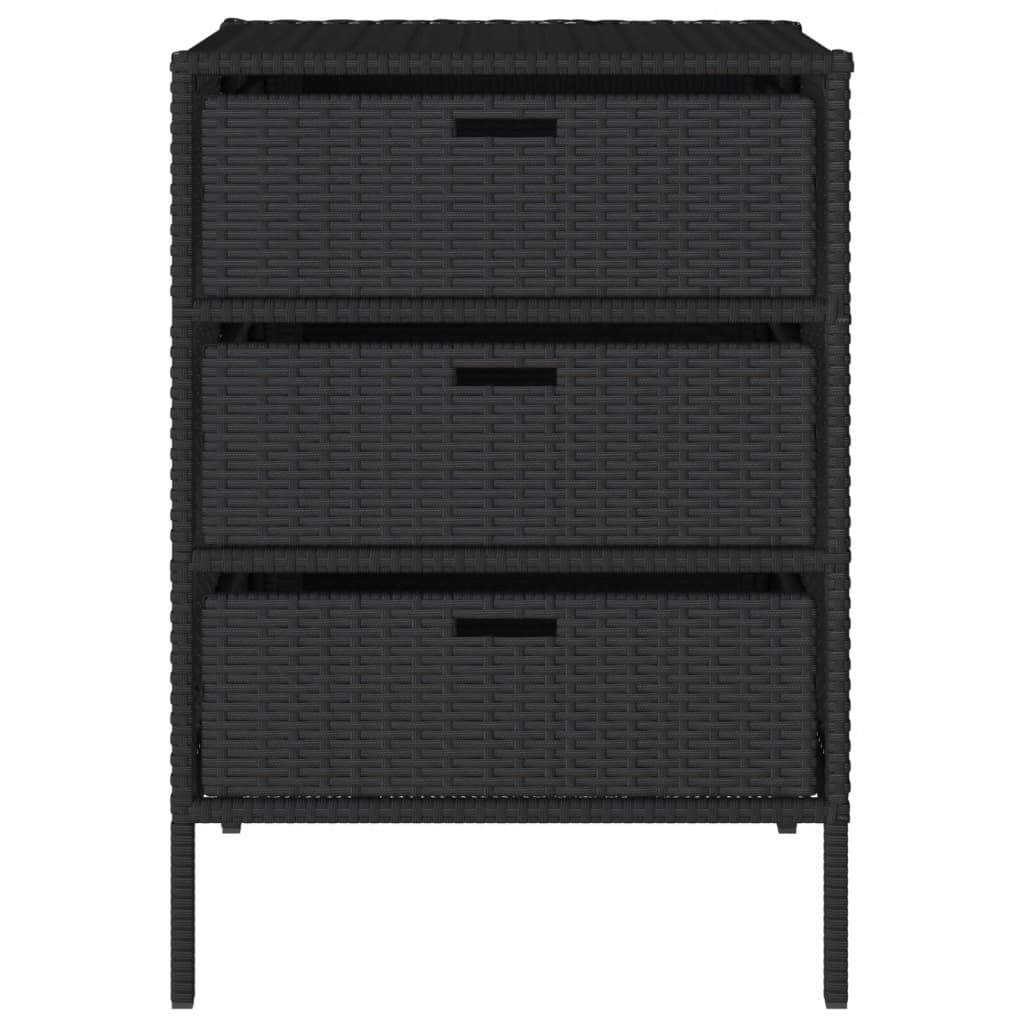 Gartenschrank Schwarz 55x59x80 cm Poly Rattan - Pazzar.ch