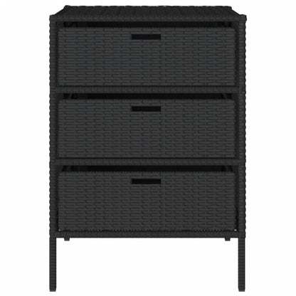 Gartenschrank Schwarz 55x59x80 cm Poly Rattan - Pazzar.ch