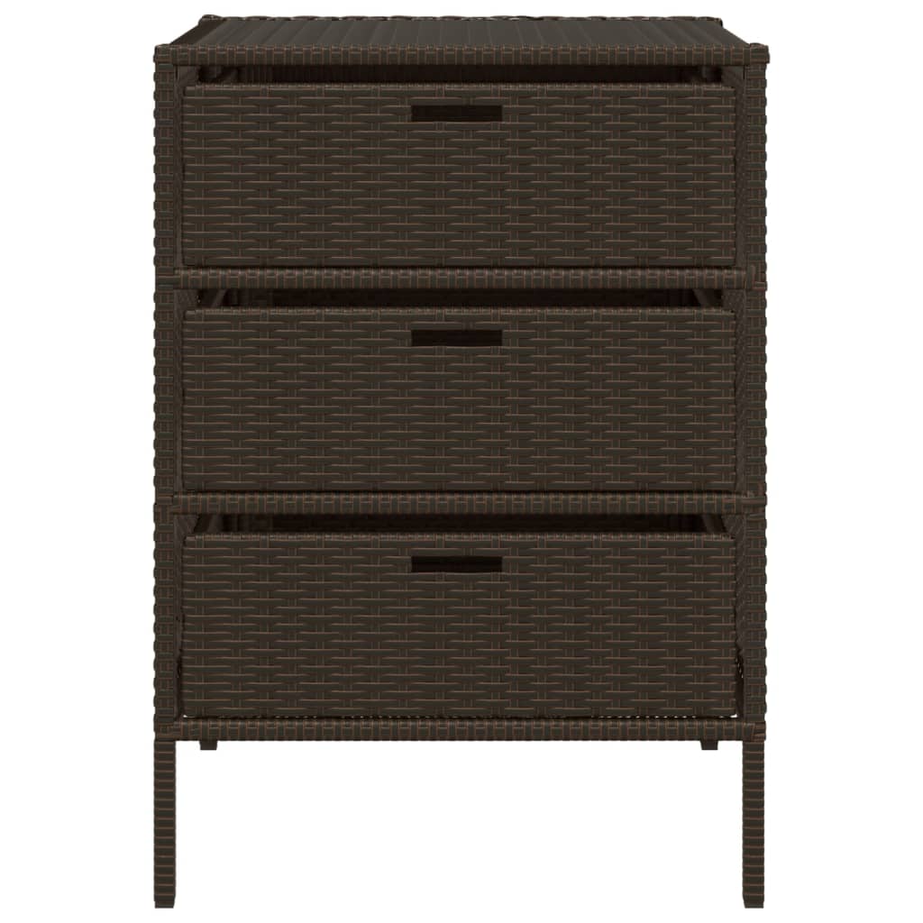 Gartenschrank Braun 55x59x80 cm Poly Rattan - Pazzar.ch