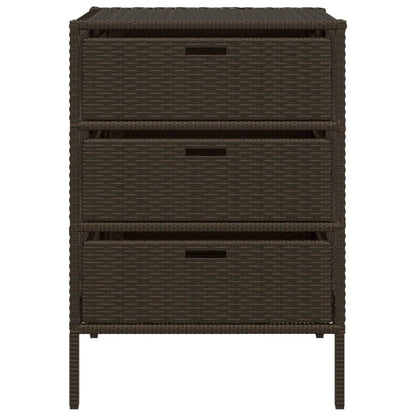 Gartenschrank Braun 55x59x80 cm Poly Rattan - Pazzar.ch