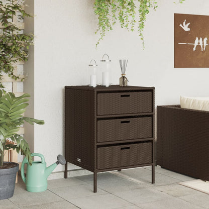 Gartenschrank Braun 55x59x80 cm Poly Rattan - Pazzar.ch
