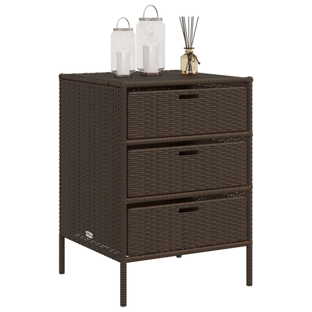 Gartenschrank Braun 55x59x80 cm Poly Rattan - Pazzar.ch