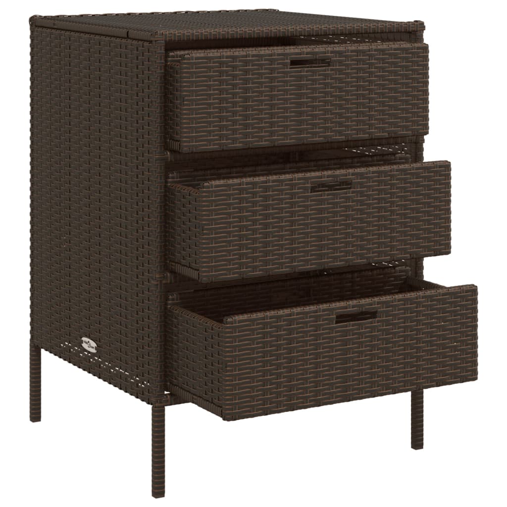 Gartenschrank Braun 55x59x80 cm Poly Rattan - Pazzar.ch