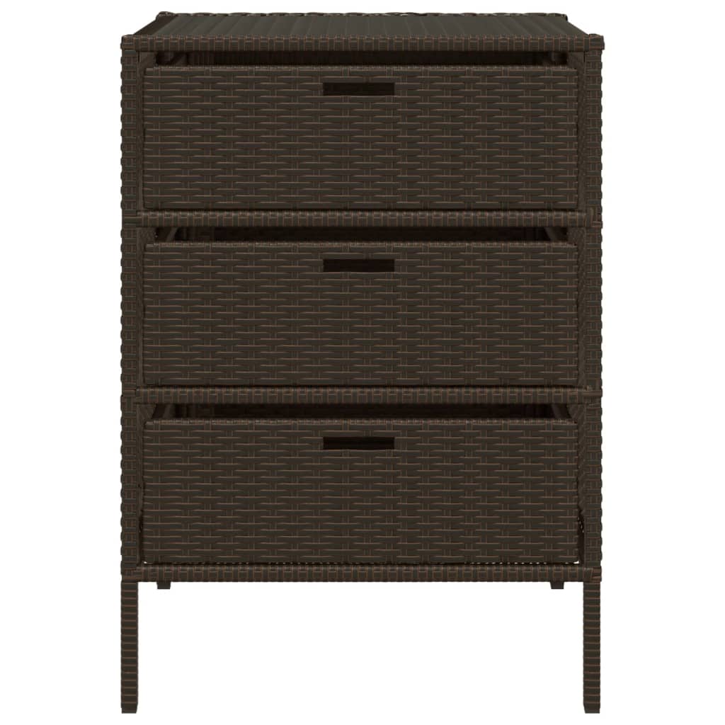Gartenschrank Braun 55x59x80 cm Poly Rattan - Pazzar.ch
