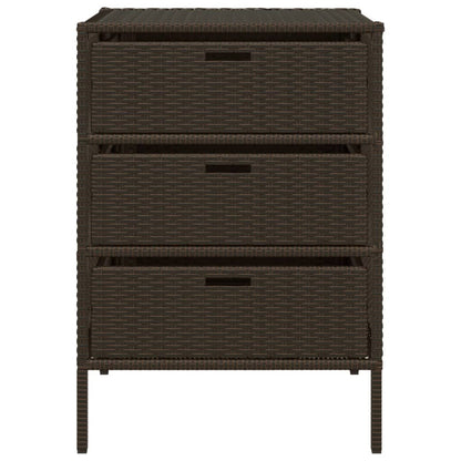 Gartenschrank Braun 55x59x80 cm Poly Rattan - Pazzar.ch