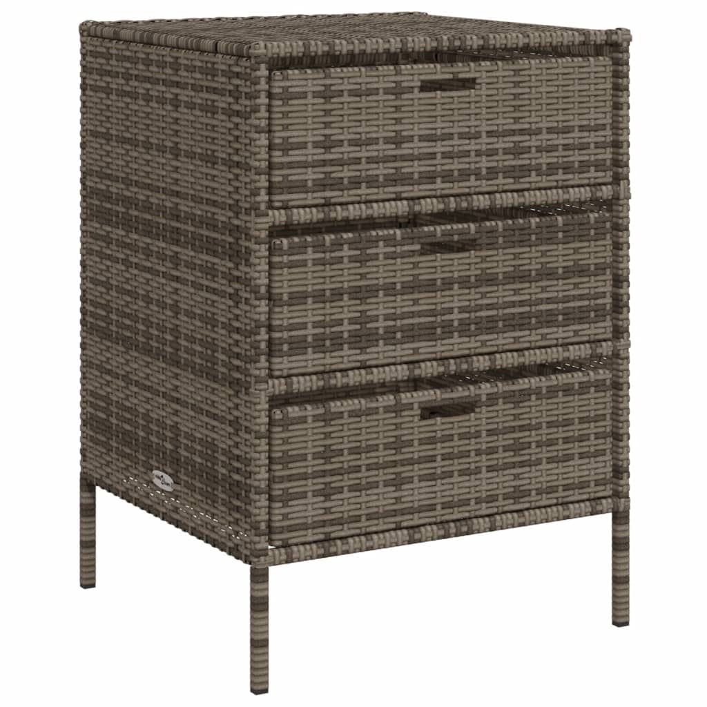 Gartenschrank Grau 55x59x80 cm Poly Rattan - Pazzar.ch