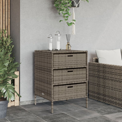 Gartenschrank Grau 55x59x80 cm Poly Rattan - Pazzar.ch