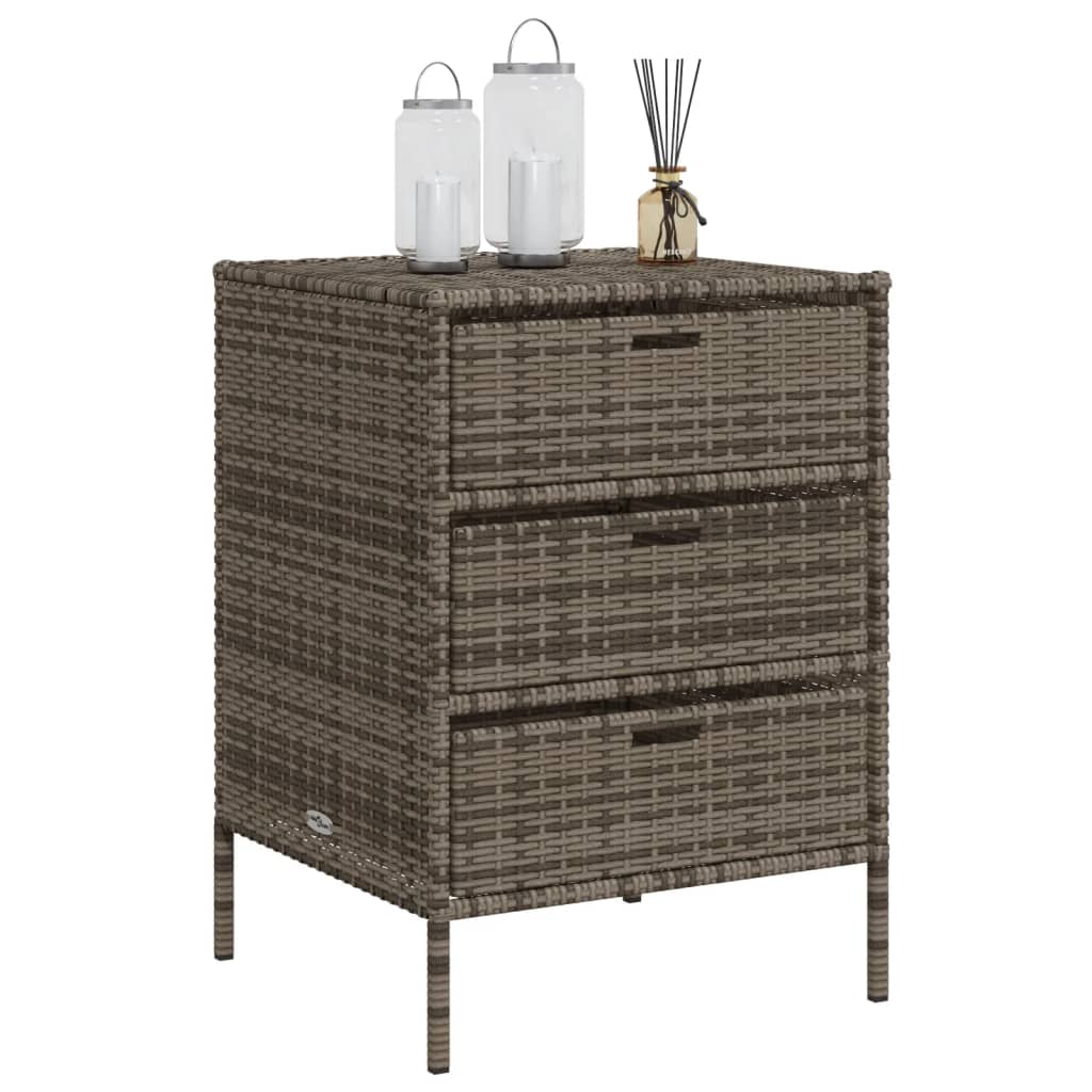 Gartenschrank Grau 55x59x80 cm Poly Rattan - Pazzar.ch