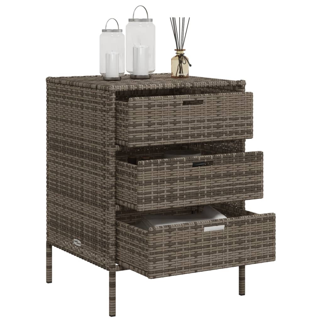 Gartenschrank Grau 55x59x80 cm Poly Rattan - Pazzar.ch