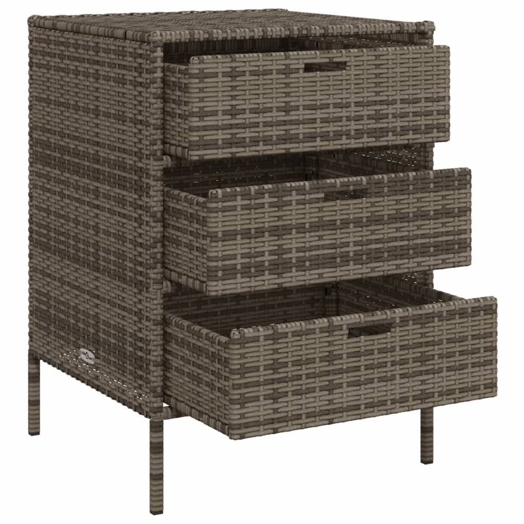 Gartenschrank Grau 55x59x80 cm Poly Rattan - Pazzar.ch