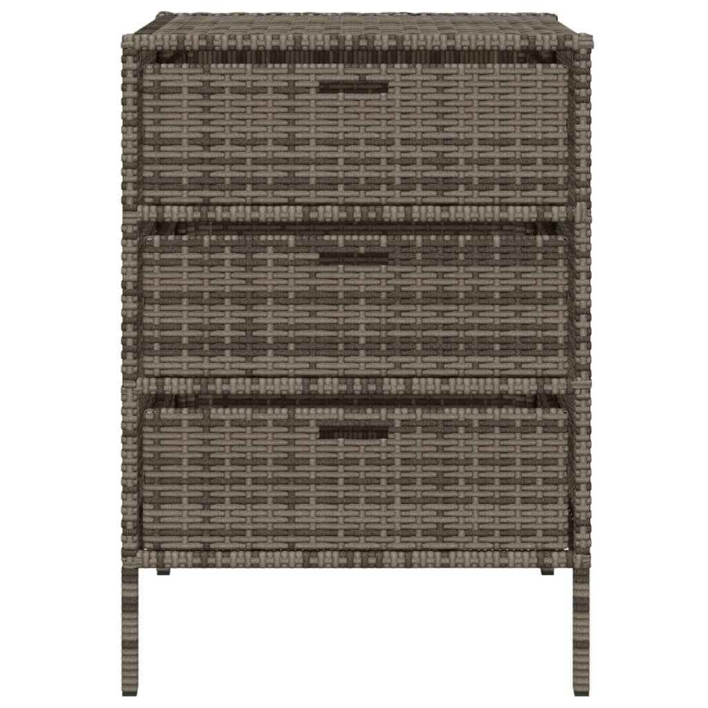 Gartenschrank Grau 55x59x80 cm Poly Rattan - Pazzar.ch